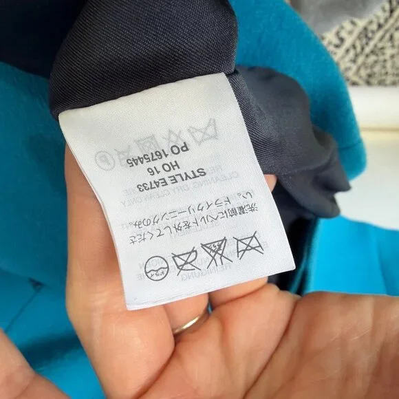 J.Crew Double Cloth Italian Wool Belted long Coat Women’s Size 0 Blue - Picture 11 of 13